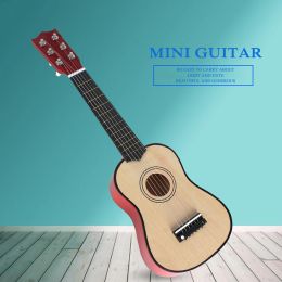 Guitar Kids Mini Wood Guitar Educational Toy Ukulele 6 Strings Musical Instruments Gift for Music Lovers Playing Accessory