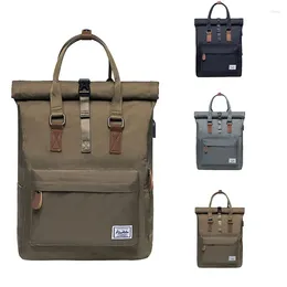 Backpack Simple Men Backapck Vintage Canvas Satchel Rucksack School Bag Travel Camping High Capacity Laptop Notebook Bags