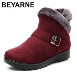 Boots BEYARNEWinter plush short fur warm snow boots platform plus size ankle boots Women zipper suede shoes for women freeE999