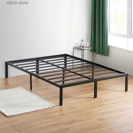 Other Bedding Supplies Bed 18 inch metal bed frame non slip heavy-duty steel maximum storage large size bed Y240320