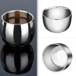 Mugs Double Layer Stainless Steel Cup Thicken Durable Shave Soap Bowl Heat Insulation Unbreakable Multi-function For Wet