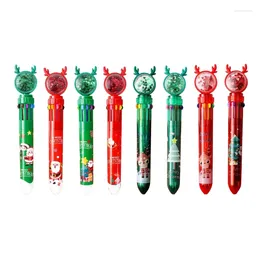 4Pcs Christmas Ballpoint Pen 10-Colors-in-1 Multicolor For Student Reward