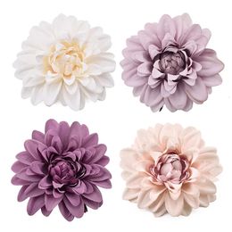 30PCS/9cm Artificial Dahlia Silk Flower Rose Heads For Wedding Decoration DIY Wreath Gift Box Scrapbooking Craft Fake Flowers 240313