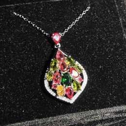 Pendant Necklaces Trendy Crystal Water Drop Necklace Girls Engagament Accessories Fashion Women Choker With Colourful Stones