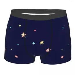 Underpants Mens Boxer Underwear Stars Blue Male Panties Pouch Short Pants