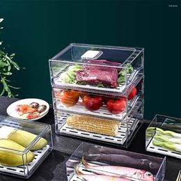 Storage Bottles Stackable Refrigerator Organizer Cubes Drawer-Type Clear Fruit Containers Reusable For Food Egg