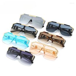 Sunglasses Personality Large Frame Europe America Men And Women One-piece Trend