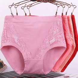 Women's Panties Women Briefs Cotton Sexy Panty Lace Underwear Plus Size Middle-aged Underpants Comfortable Large XL-6XL