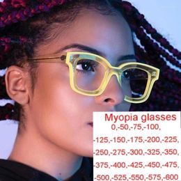 Sunglasses Blue Light Blocking Myopia Glasses For Women Men Fashion Square Frame Anti UV Ray Nearsightedness