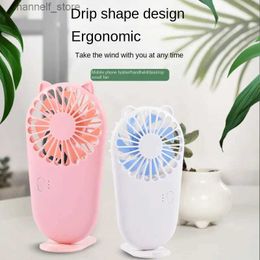 Electric Fans Cute portable mini fan with handheld USB charging desktop fan 3-mode adjustable summer cooler suitable for outdoor travel and office useY240320