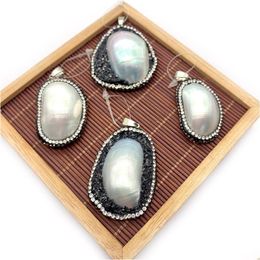 Charms Natural Shell Pendant Resin Diamond Irregar Shape Luxury Ladies Exquisite Jewellery Necklace Handmade Accessories Drop Delivery Dh0Eb