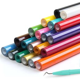 HTVRONT - Pack 12'' X 3FT Heat Transfer Rolls, Easy Cutting Iron on for Cricut, HTV Vinyl Bundle with 20 Assorted Colours