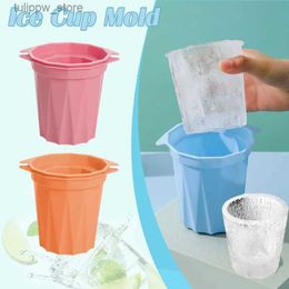 Ice Cream Tools Ice Cup Mould Creative Ice Cup Maker Summer Frozen Drink Cup Plastic Ice Cube Mould Tray Kitchen Refrigerator DIY Ice Cup Mould L240319