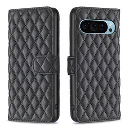 Phone Cases For Google Pixel 9 8 8A 7A Grid Wallet Leather Case Luxury CAPA Cover