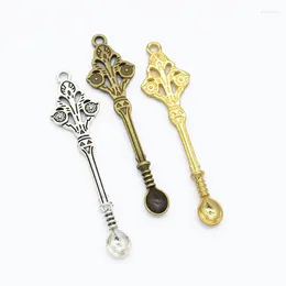 Charms 6pcs 3 Colour Spoon Antique Silver Plated Pendants Alloy Jewelry Making DIY Handmade Craft 60 15mm J387