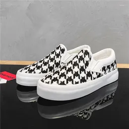 Casual Shoes 2024 Unisex Sneakers Slip On Students Flat Shoe Plaid Girls Vulcanised Canvas Laceless 35-44 All Seasons Match