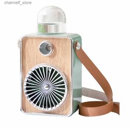 Electric Fans Cooling fan 3-in-1 suspended neck mini cooler portable cooling rechargeable blade cooler humidifier USB fanY240320