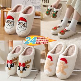 2024 Winter Men's and Women's Slippers Soft and Warm Indoor Cotton Slippers Kaidennikw Designer High Quality Fashion Cartoon Elk Flat Bottom Cotton Slippers GAI