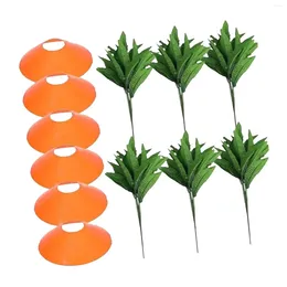 Decorative Flowers 6 Pieces Easter Carrots Yard Signs Spring Party Supplies Carrot Stakes For Lawn Pathway Outdoor Garden Indoor