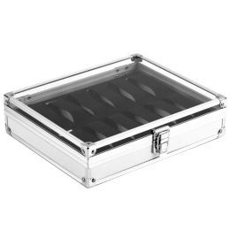 Cases Useful Aluminium Watches Box 12 Grid Slots Jewellery Watches Display Storage Box Square Case Suede Inside Rectangle Watch Holder