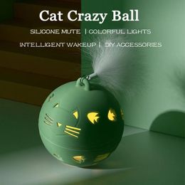 Crazy Ball Interactive Cat Toy Selfmoving Kitten Jumping Toys Vibration Sensor Cats Game Accessories Pet Supplies y240304