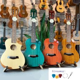 Guitar Ukulele 23 Inches All Mahogany Mini Electri Concert Acoustic Guitars 4 Strings Ukelele Instal Pickup Travel Guitar Spruce