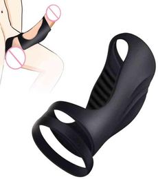 Nxy Cockrings Silicone Penis Ring Third Delay Ejaculation Enlargement Sex Toys for Men Erection Reusable Sleeve 12244444730