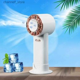Electric Fans Mini manual fan portable semiconductor cooling small fan 2200mAh battery USB charging handheld cooling fanY240320