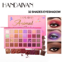 HANDAIYAN 32 Colors Eyeshadow Palette Face Blush & Highlighter Blending Powder Makeup Palette Glitter Shimmer Matte Eye Shadow