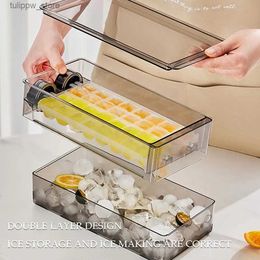 Ice Cream Tools Large Capacity Ice Storage Box for Household Refrigerator - Ice Making Lattice Mould with Rotating Ice Tools L240319