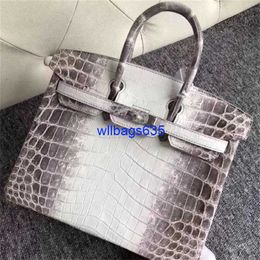 Tote Bags Himalaya Crocodile Handbag Genuine Pushing Crocodile Skin Platinum Bag Himalayan Womens Bag European and American Handbag Womens have logo HBKRHF