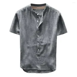 Men's Casual Shirts Womail Men Shirt Short-sleeved Baggy Solid Button Daily Beach High Quality Summer Fashion S-4XL