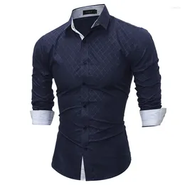 Men's Casual Shirts 2024 Fashion Brand Shirt Autusmn Plaid Men Slim Fit Long Sleeve Scial Mlale High Quality Camisa Masuina YUJL