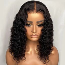 Synthetic Wigs Glueless Wig Human Hairl ace front wigs Curly Bob Wigs PrePluck with Baby Hair Deep Water Wave Lace Wig baby hair