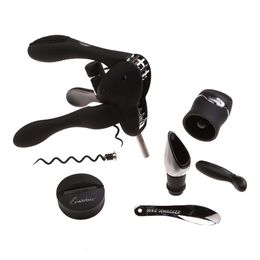 Rabbit 6-piece Wine Opener Tool Kit, Black