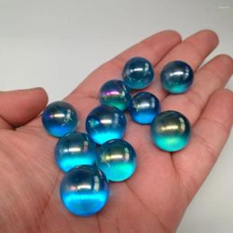 Decorative Figurines Blue Rainbow Aura Quartz Crystal Ball Rieki Healing 10pcs