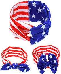 American Flag Headband 4th of July Independence Day Knotted Headband with Gair Bow American Flag Hair Accessories7662987