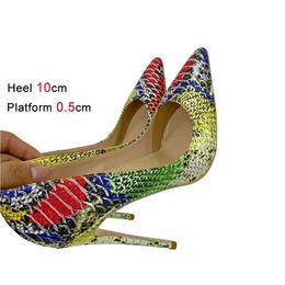 Dress Shoes Plus Size 46 Snake Pattern Womens Pointed Toe High Heels 12CM Stiletto Shallow Mouth Single Show Thin Fashion Pumps H240321