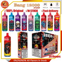 Original Bang Tornado 12000 Puffs 12k Set Large Vaporizer Disposable Vape e-cigarette net coil LED lamp rechargeable battery 0%2%3%5%.vaper 12000 bang box 12k