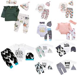 more 30 styles NEW Baby Girls Christmas hollowen Outfit ROMPER Kids Boy Girls 3 Pieces set T shirt Pant Hat Baby kids Clothing6651670