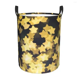 Laundry Bags Folding Basket Star Bokeh On Christmas Light Round Storage Bin Large Hamper Collapsible Clothes Bucket Organiser