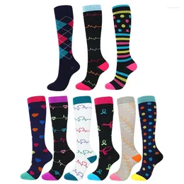 Women Socks Ladies Pressure Compression Care Running Tourism Climbing Tube Long Legs Stocking Elastic Factory Direct 1pair