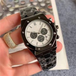 Men Watch Six Needle Automatic Mechanical Watch High Quality Stainless Steel Calendar Three Eyes Sapphire Lens Designer Watch Luxury Men Sports Watch