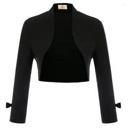 Women's Jackets Women Long Sleeve Bolero Open Front Irregular Hem Cropped Coat Shrug Elegant Lady Lightweight Cardigan A30