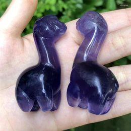 Decorative Figurines Natural Crystal Alpaca Statue Carving Amethyst Quartz Animal Figurine Healing Gemstones Crafts Gift Home Decor 1pcs