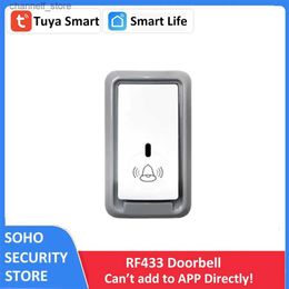 Doorbells Tuya Smart Home Security Door RF433 Door Bell Works with Tuya WIFI RF Alarm Gateway Hub Alarm System Application Remote ControlY240320