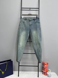 Lüks erkek ve bayan kot tasarımcı mavi baskılı kot pantolon trendi 2024 yaz yeni ins kore versiyonu tr mens ince fit tozluk l 10a seksi