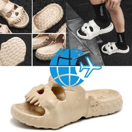 2024 New Creative Skull Slippers Summer Men Women Slippers Novelty Outdoor Beach Sandals Non-slip Indoor Home Slides Couples Shoes GAI 40-45