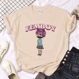 Women's T Shirts Femboy Top Women Summer Designer Manga Shirt Girl Funny Clothing