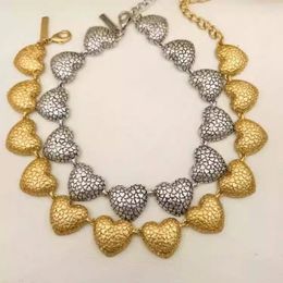 Chains Premium Sense Niche Design Do Old Matte Heart Texture Necklace